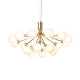 Brushed Brass/Opal 18 Lights Apiales Chandelier by Nuura