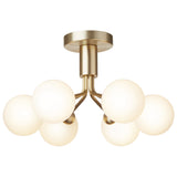 Brushed Brass/Opal 6 Lights Apiales Ceiling Light by Nuura