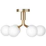 Brushed Brass/Opal 6 Lights Apiales Ceiling Light by Nuura