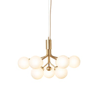 Brushed Brass/Opal 9 Lights Apiales Chandelier by Nuura