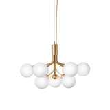 Brushed Brass/Opal 9 Lights Apiales Chandelier by Nuura