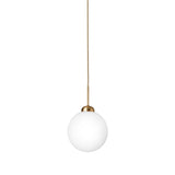 Brushed Brass/Opal Large Apiales Single Pendant Light by Nuura