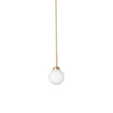 Brushed Brass/Opal Small Apiales Single Pendant Light by Nuura