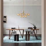 Brushed Brass/Optic Gold 18 Lights Apiales Chandelier by Nuura