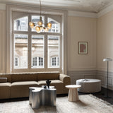 Brushed Brass/Optic Gold 9 Lights Apiales Chandelier by Nuura in Living Room
