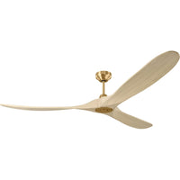 Brushed Brass Housing with Washed White Oak Blades Maverick Smart 70inch Ceiling Fan by Visual Comfort Fans