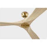 Brushed Brass Housing with Washed White Oak Blades Maverick Smart 70inch Ceiling Fan by Visual Comfort Fans