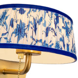 Brushed Gold/Blue Linen 8inch Scout Wall/Vanity Light by Alora Lighting