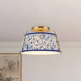 Brushed Gold/Blue Linen Scout Semi-Flush Mount by Alora Lighting