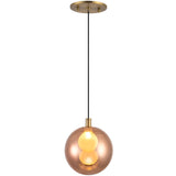 Brushed Gold-Copper Glass Bolla Pendant by Kuzco Lighting