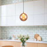 Brushed Gold-Copper Glass Bolla Pendant by Kuzco Lighting