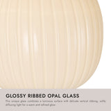 Brushed Gold/Glossy Ribbed Opal Glass Cherise Vanity Light by Alora Lighting