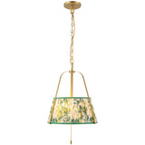 Brushed Gold/Green Linen Scout Pendant by Alora Lighting
