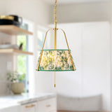 Brushed Gold/Green Linen Scout Pendant by Alora Lighting