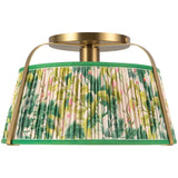 Brushed Gold/Green Linen Scout Semi-Flush Mount by Alora Lighting