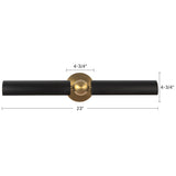 Brushed Gold/Matte Black Cole Wall/Picture Light by Alora Lighting Dimensions