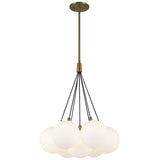 Brushed Gold-Opal Glass 17inch Bolla Chandelier by Kuzco Lighting