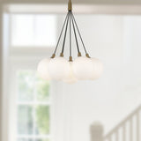 Brushed Gold-Opal Glass 17inch Bolla Chandelier by Kuzco Lighting