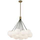 Brushed Gold-Opal Glass 28inch Bolla Chandelier by Kuzco Lighting