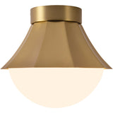 Brushed Gold/Matte Opal Glass Shelton Semi-Flush Mount by Alora Lighting
