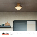 Brushed Gold/Matte Opal Glass Shelton Semi-Flush Mount by Alora Lighting