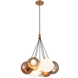 Brushed Gold-Mix Glass 17inch Bolla Chandelier by Kuzco Lighting