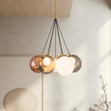 Brushed Gold-Mix Glass 17inch Bolla Chandelier by Kuzco Lighting