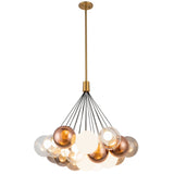 Brushed Gold-Mix Glass 28inch Bolla Chandelier by Kuzco Lighting