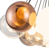 Brushed Gold-Mix Glass 28inch Bolla Chandelier by Kuzco Lighting Bulb Details