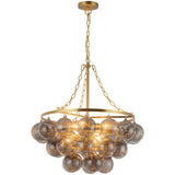 Brushed Gold/Smoked Glass 24inch Faye Chandelier by Alora Lighting