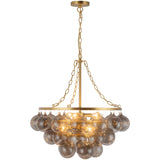 Brushed Gold/Smoked Glass 24inch Faye Chandelier by Alora Lighting