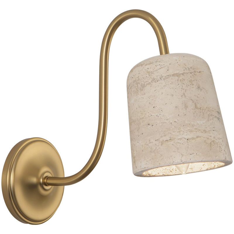 Brushed Gold/Travertine Bromley Wall/Vanity Light by Alora Lighting