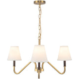 Brushed Gold/White Linen Sloan Chandelier by Alora Lighting