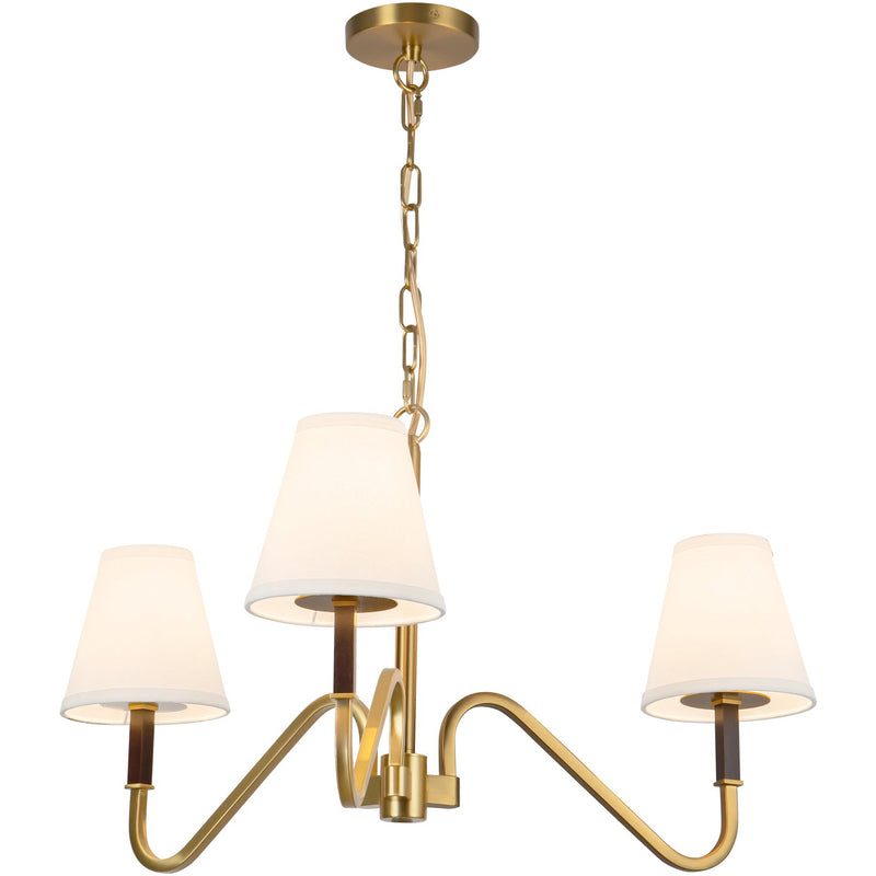 Brushed Gold/White Linen Sloan Chandelier by Alora Lighting