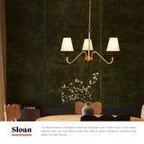 Brushed Gold/White Linen Sloan Chandelier by Alora Lighting