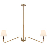 Brushed Gold/White Linen Sloan Linear Pendant by Alora Lighting