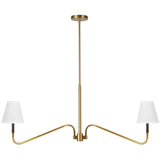 Brushed Gold/White Linen Sloan Linear Pendant by Alora Lighting