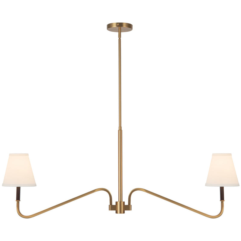 Brushed Gold/White Linen Sloan Linear Pendant by Alora Lighting
