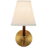 Brushed Gold/White Linen Sloan Wall/Vanity Light by Alora Lighting