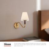 Brushed Gold/White Linen Sloan Wall/Vanity Light by Alora Lighting