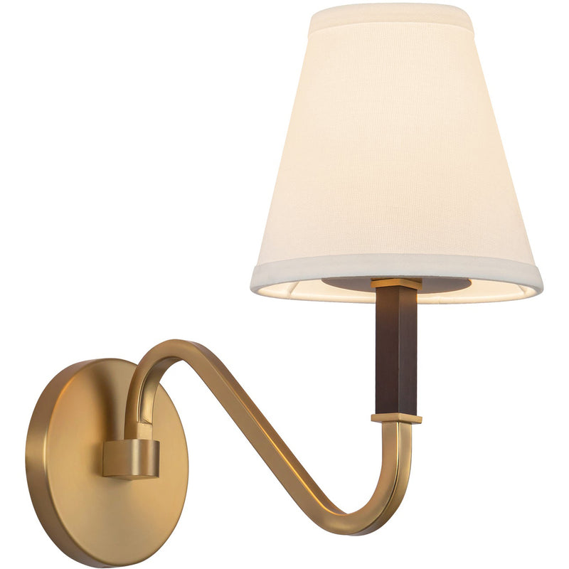 Brushed Gold/White Linen Sloan Wall/Vanity Light by Alora Lighting