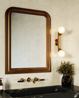 Brushed Gold Briar Wall Sconce by Kuzco Lighting in Bathroom