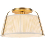 Brushed Gold/White Linen Scout Semi-Flush Mount by Alora Lighting