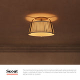 Brushed Gold/White Linen Scout Semi-Flush Mount by Alora Lighting