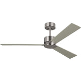 Brushed Steel Housing with Silver and Walnut Reversible Blades Rozzen 52inch Ceiling Fan by Visual Comfort Fans