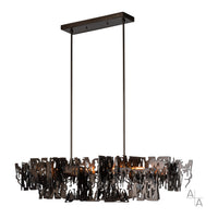 Brutus Linear Suspension Small, shown in Dark Smoke, by Hubbardton Forge