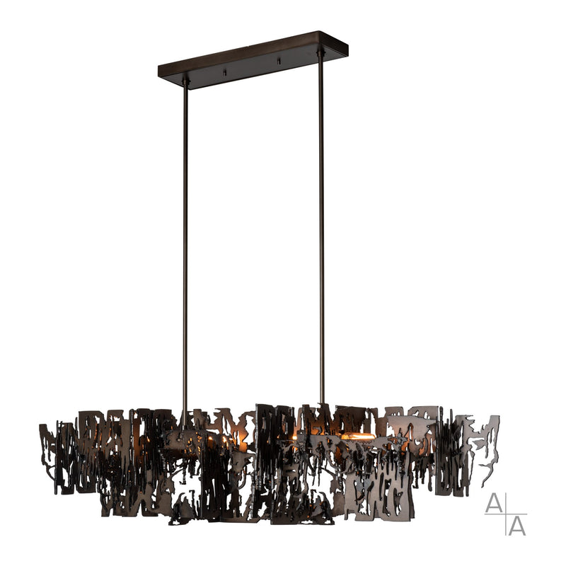 Brutus Linear Suspension Small, shown in Dark Smoke, by Hubbardton Forge