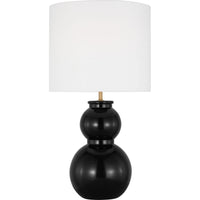Buckley Table Lamp — 14 1/2", White Linen, Gloss Black