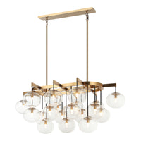 Bulbus Linear Chandelier Aged Gold Brass