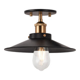 Bulstrode's Workshop Shaded Ceiling Mount 10 Inch Aged Gold Brass Black